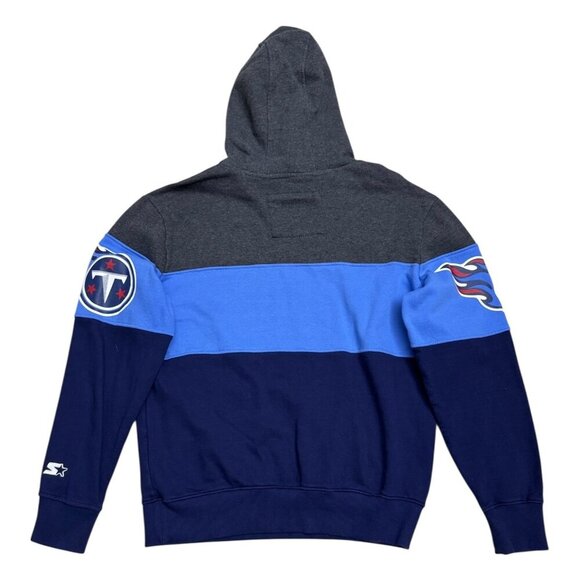 TENNESSEE TITANS NFL Football STARTER Blue Retro Hoodie Sweatshirt Mens Medium - Picture 2 of 5
